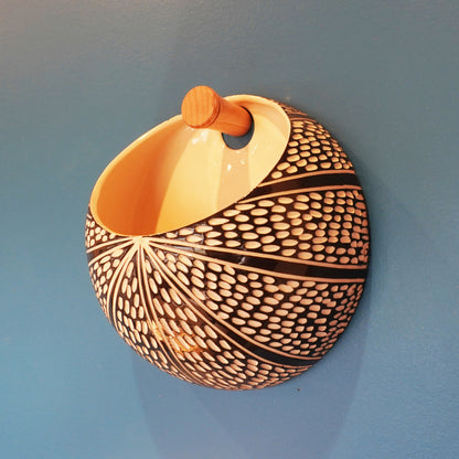 Wall Planter, Hand Carved Ceramic Porcelain