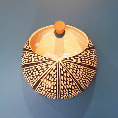 Wall Planter, Hand Carved Ceramic Porcelain