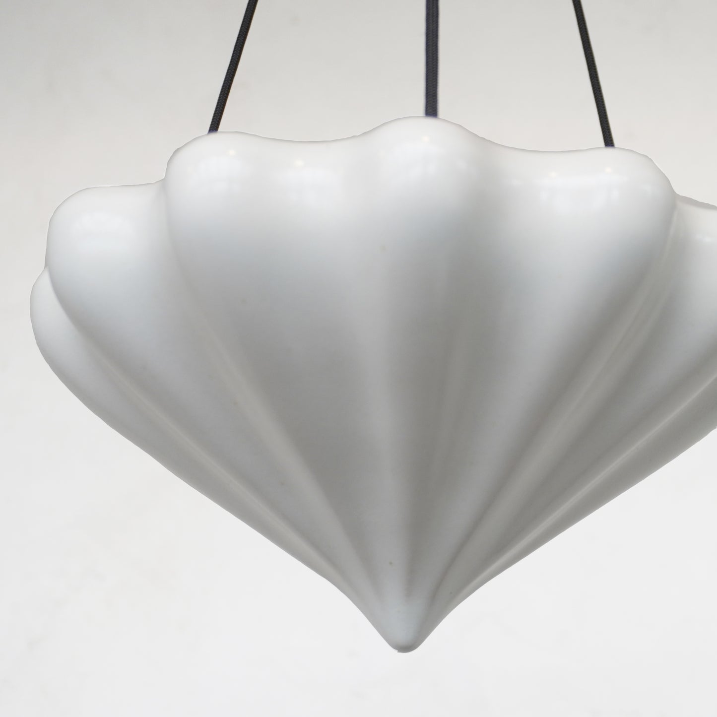 Fluted Hanging Planter, Ceramic Porcelain, White